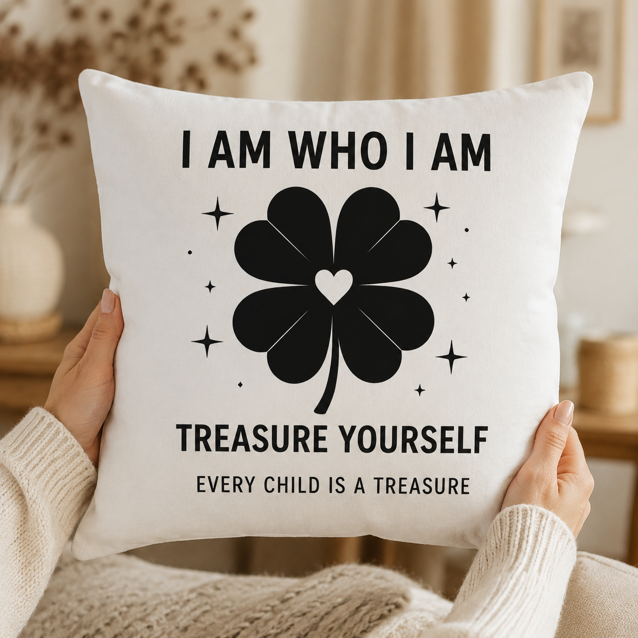 I Am Who I Am | Treasure Yourself Kussen Zwart