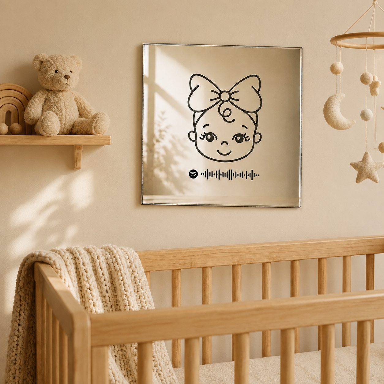Gepersonaliseerde Baby Muziekspiegel met Eigen Liedje