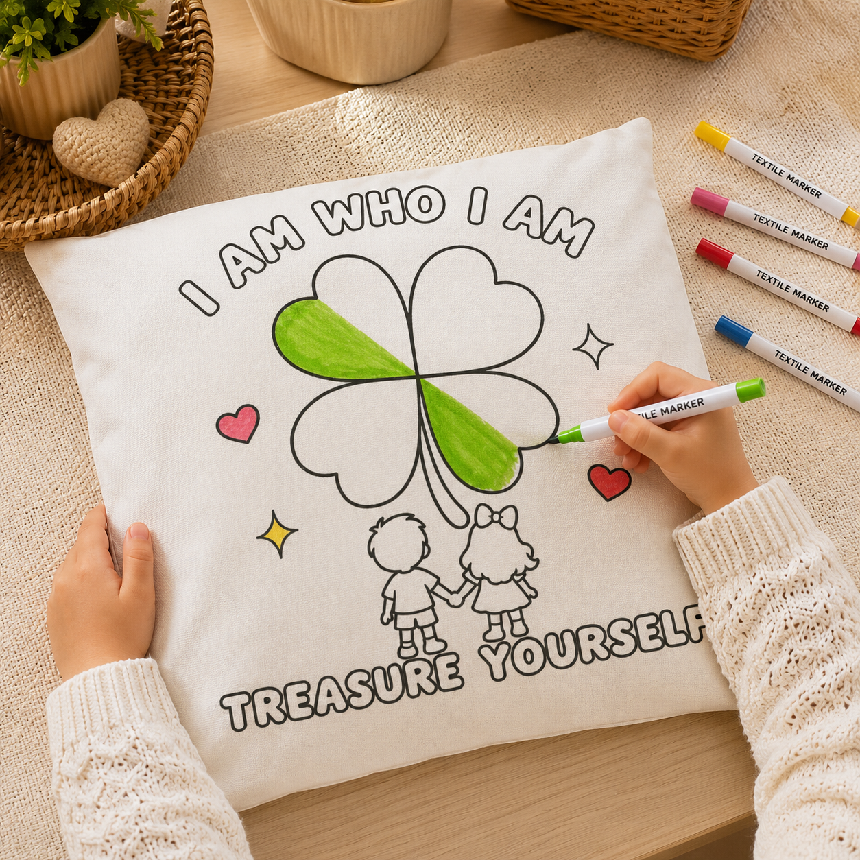 I Am Who I Am | Inkleurkussen Kindereditie